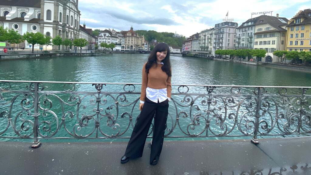 Dina K Dinata at Chapel Bridge Swiss